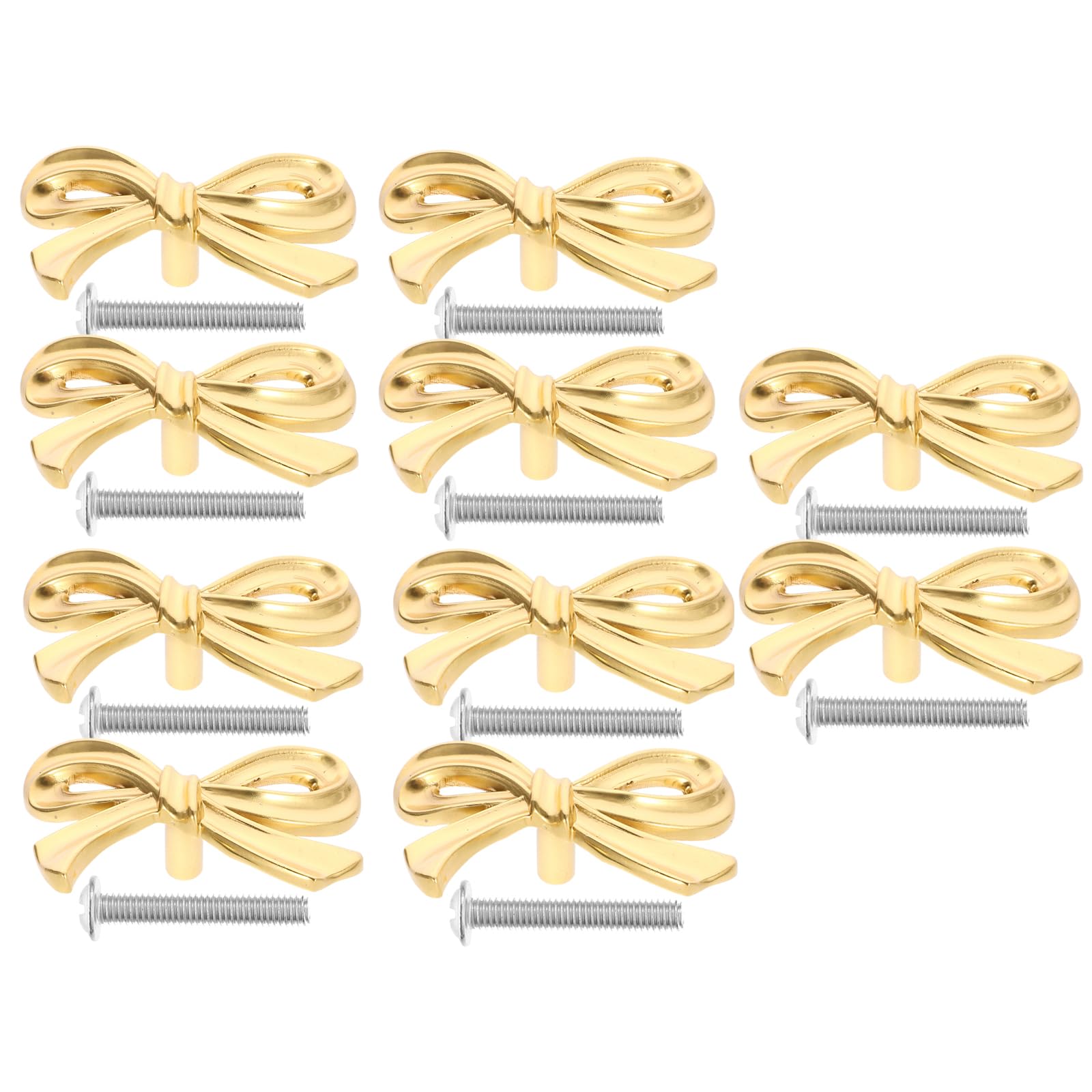 Gadpiparty Bowknot Cabinet Knob Pulls 10Pcs Decorative Drawer Handles for Furniture Brass Bow Shape Easy Installation for Home and Office