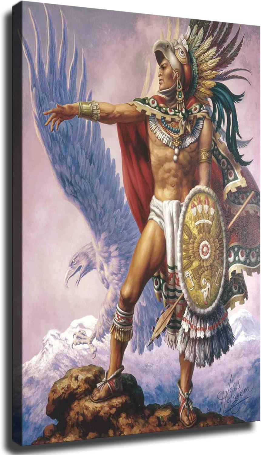Mexican Mythology Aztec Eagle Warrior Poster Art Modern Classroom Kitchen Bedroom Room Living Room Office Decor Modern Family Bedroom Decor Posters (24×36inch Unframed)