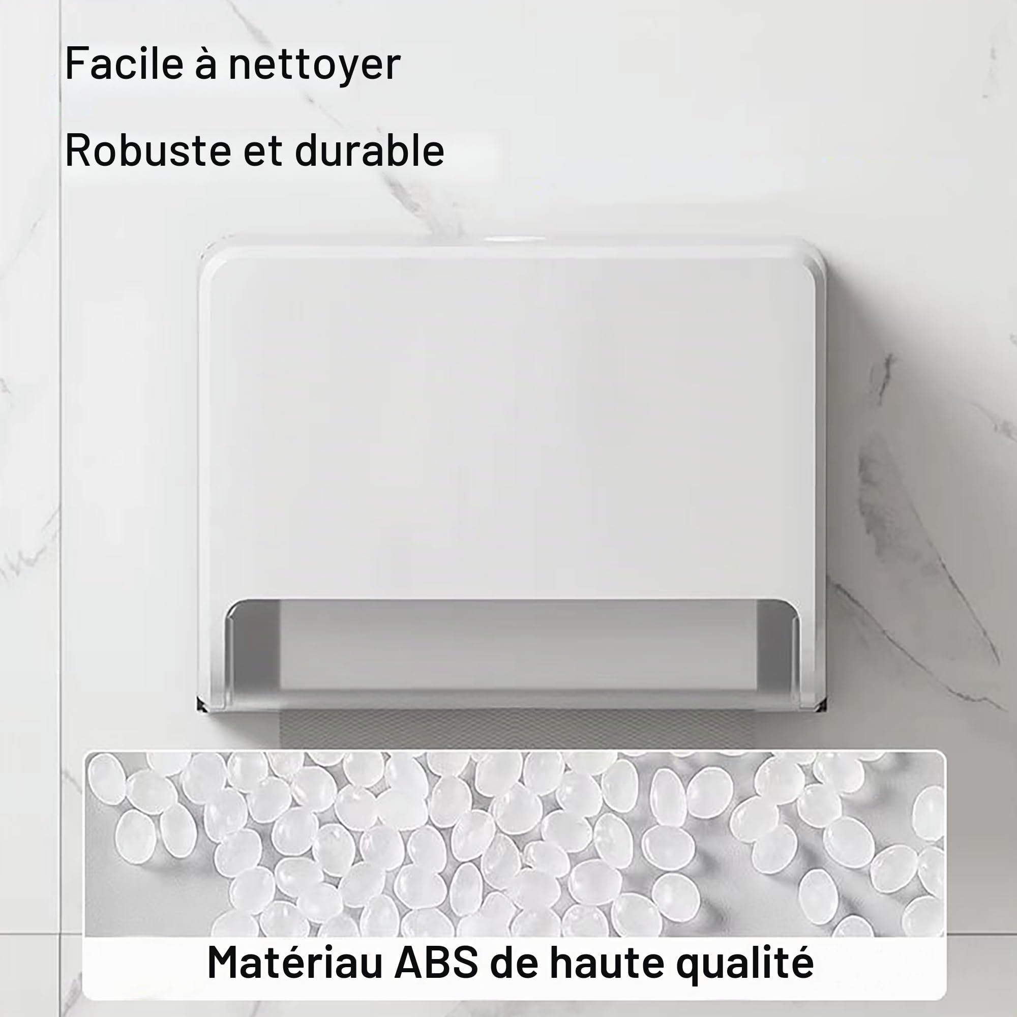 NICEME Distributeur de Serviettes en Papier, Support Mural Commercial, Adapté aux Maisons, Bureaux, Hôtels et Installations Commerciales, Blanc