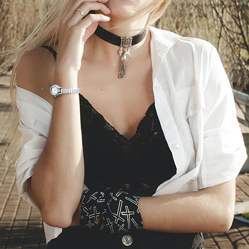 Miniatura 6 de Diaofendi Reloj Pequeño de Lectura Fácil para Mujer, Reloj Analógico para Mujer con Correa de Expansión de Acero Inoxidable, Resistente al Agua