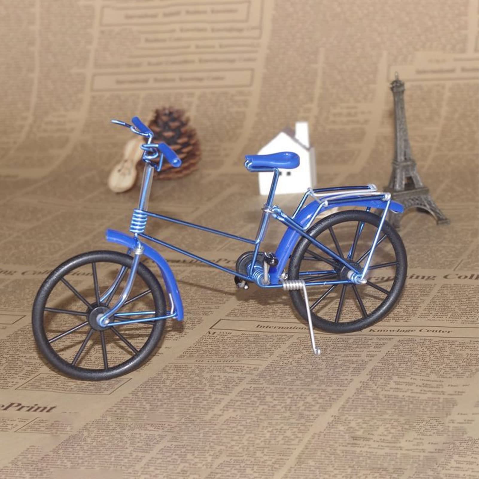 Pack De 2 Mini Bicicletas De Aleación Azul Para Casa De Muñecas – Modelo Realista De 11x7,5 Cm, Ideal Para Coleccionistas