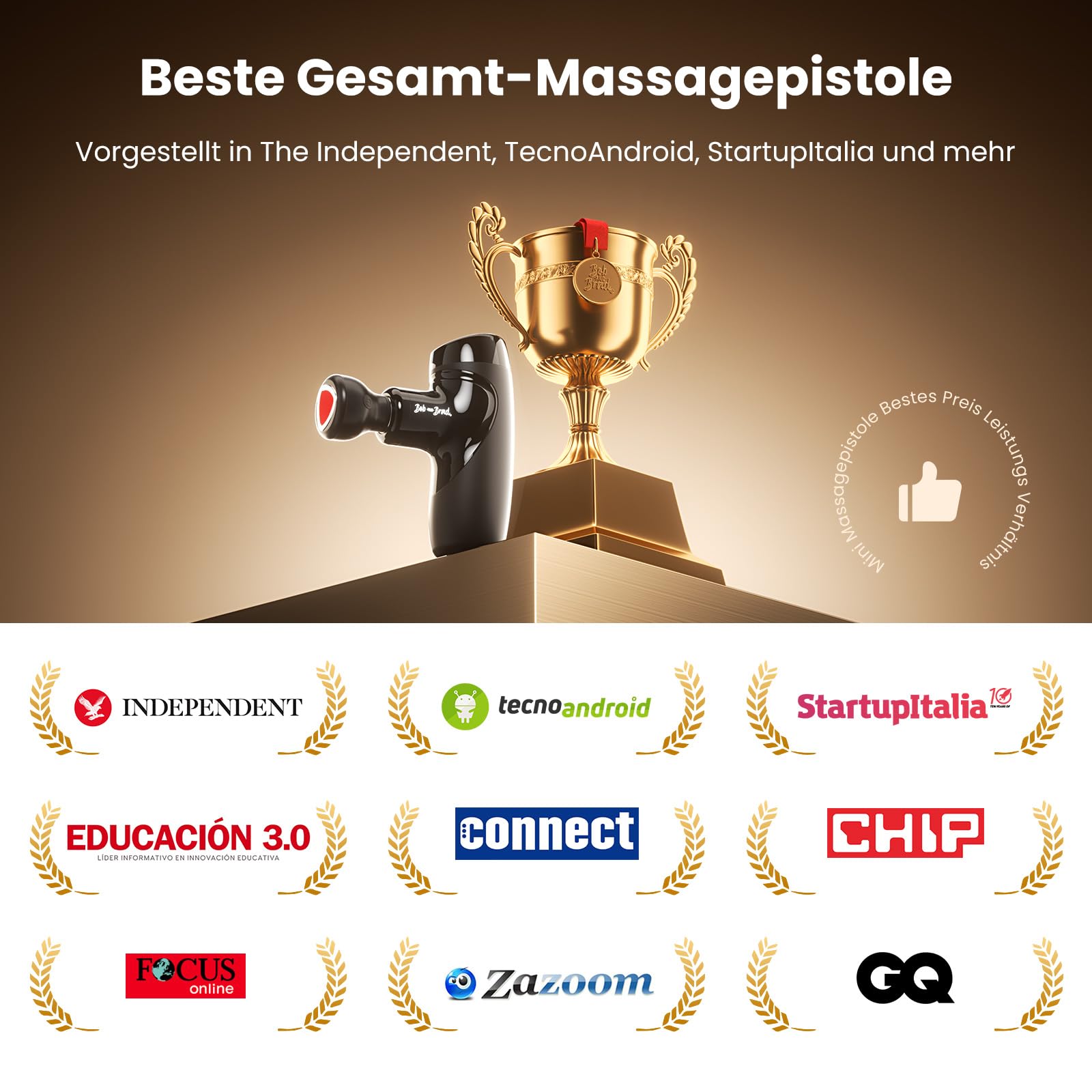 Mini Massagepistole mit Wärmefunktion, Bob and Brad M7 Plus Massage Pistole mit 9 mm Amplitude, 0,4kg Leise Massage Gun Massagegerät für Sporterholung & Muskelschmerzlinderung, Geschenk