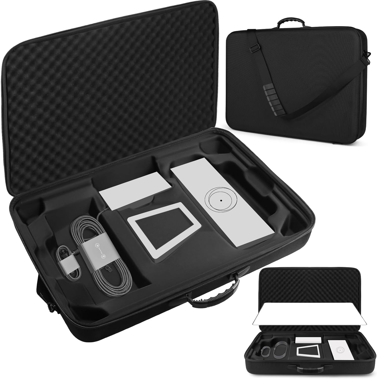 Starlink Gen 3 Case Starlink Standard Case for Travel, RV and Outdoor Protection Waterproof EVA Carrying Case for Starlink Gen 3 Dust-Tight Crush-Resistant with Custom Internal Partitions (Black)