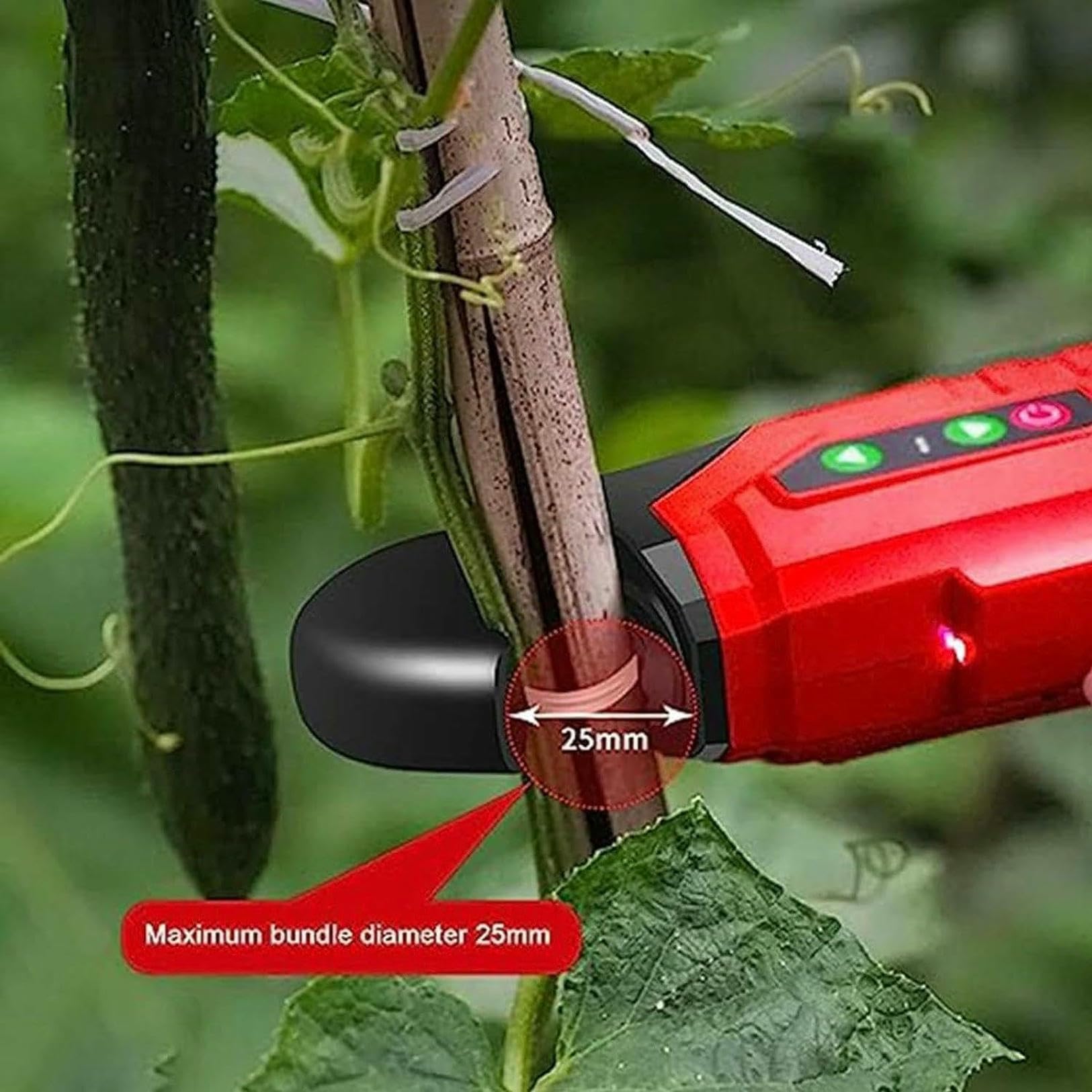 Genérico Atadora eléctrica de Enredaderas, niveladora automática de Alambre para Plantas, Ideal para Tomates, Uvas, Verduras y vides, Incluye 2 Pilas