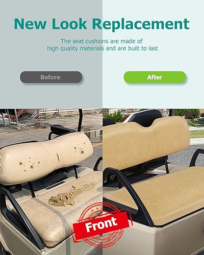 Miniatura 4 de Cojines de repuesto para asiento delantero para carrito de golf EZGO TXT 1994-2013, marrón