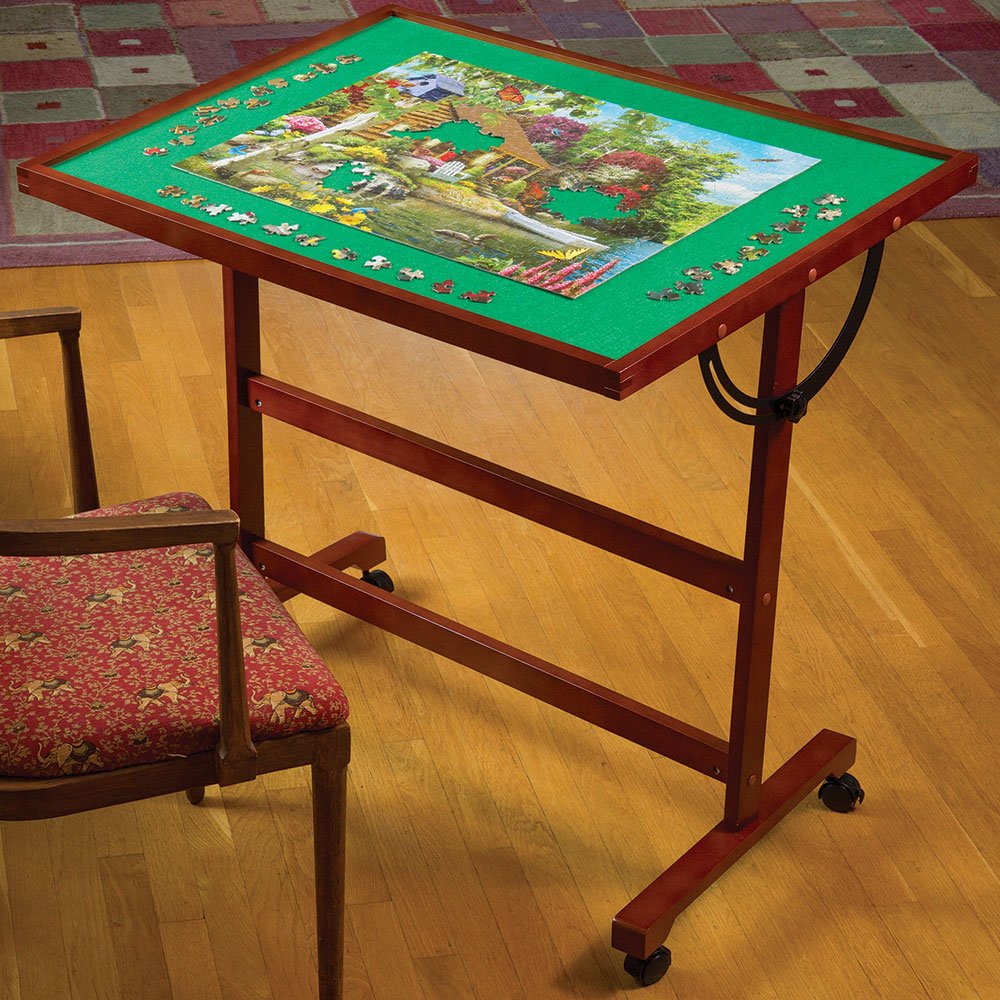 Bits and Pieces Adjustable Puzzle Tableau Folding Jigsaw Puzzle Accessory Table Portable