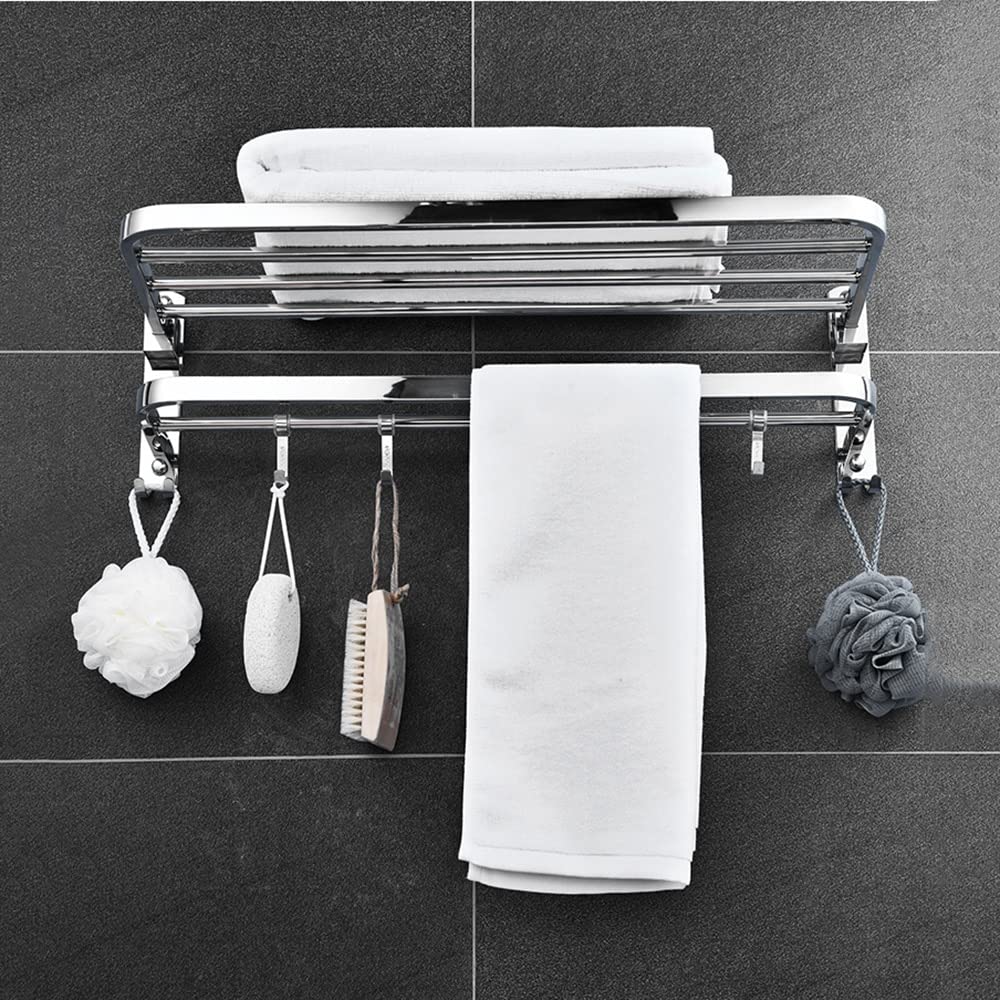 Porte-serviette salle de bain CRODY en acier inoxydable poli antirouille
