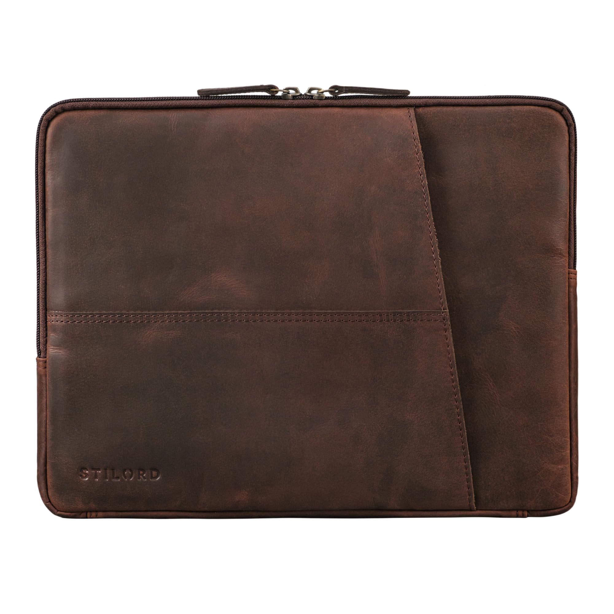STILORD "Merkur Vintage Custodia PC 13-14 Pollici in Pelle - Porta PC Portatile per MacBook, Borsa per Computer, Sleeve Protettiva Laptop Colore:tan marrone - scuro