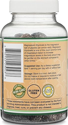 Miniatura 8 de Gomitas de glicinato de magnesio (400 mg por porción, suministro para 30 días, sabor a uva) Suplemento de magnesio de alta absorción para adultos o