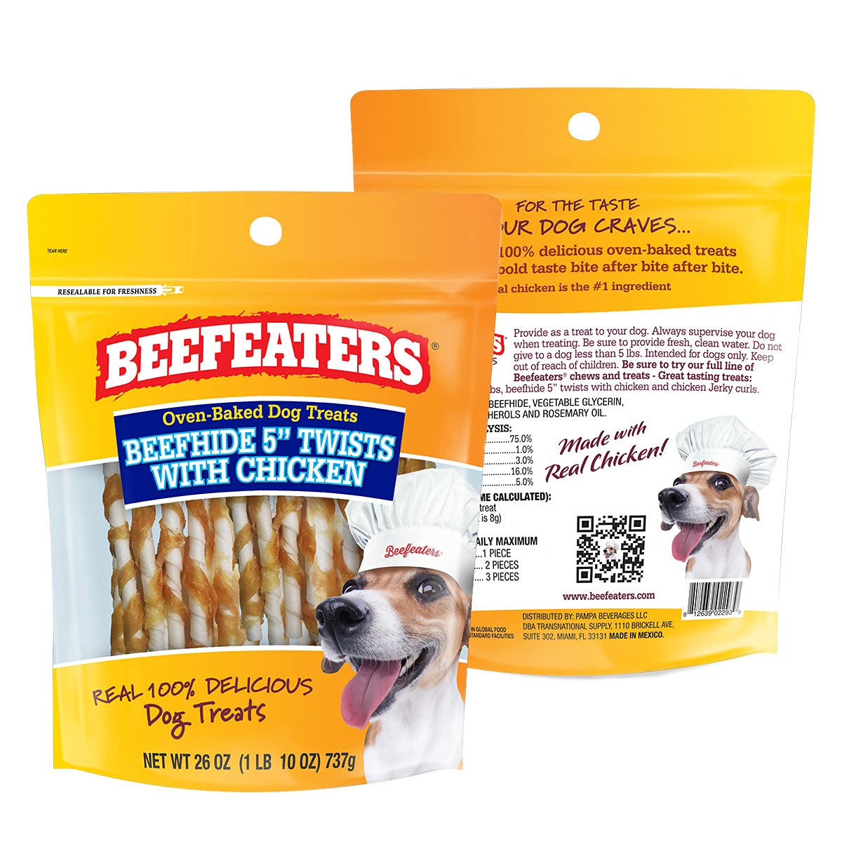 Beefeaters Beefhide 5in Twist with Real Chicken – Protein-Rich Dog Treats for Clean Teeth, Ideal for Training & All Dog Sizes
