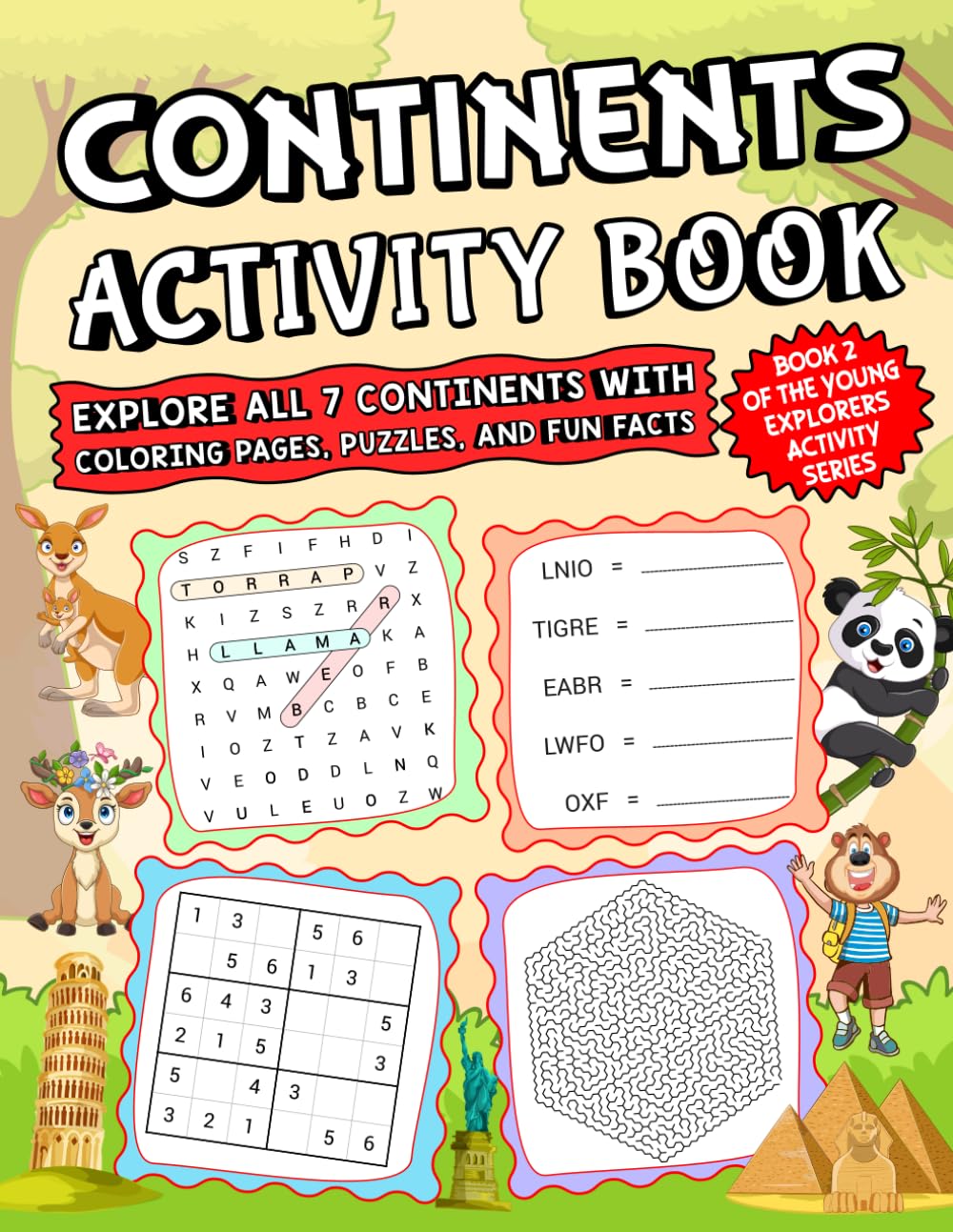 Continents Activity Book: Explore All 7 Continents with Maps, Puzzles & Fun Facts for Kids (Young Explorers Activity Series)