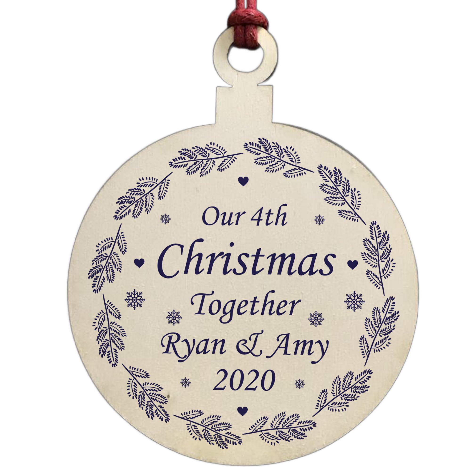 Our 4th Christmas Together PERSONALISED Tree Decoration Couple Gift Keepsake