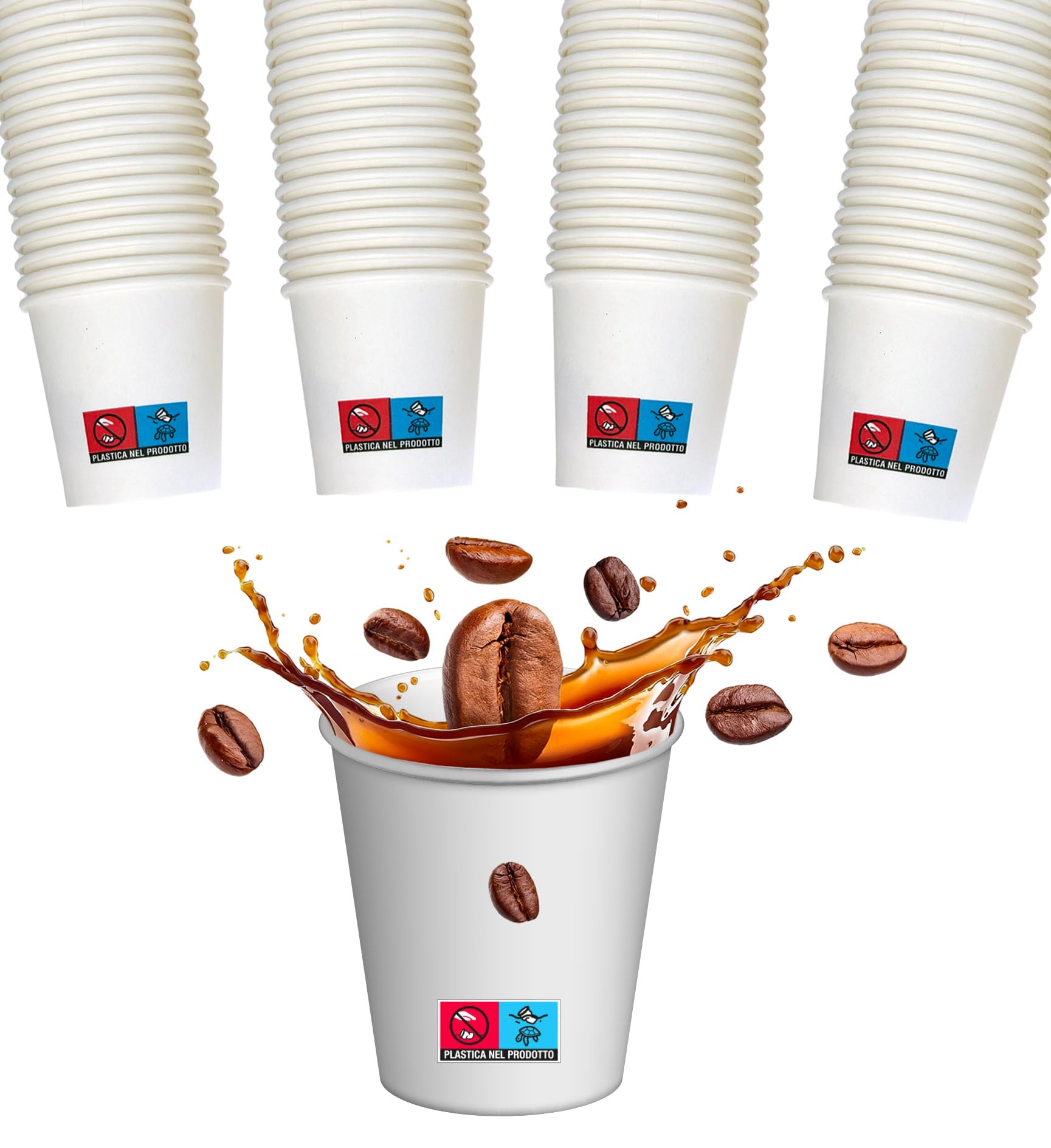 SWEEPING,1000 Bicchierini Caffè monouso,tazzine caffe in carta da 75ml