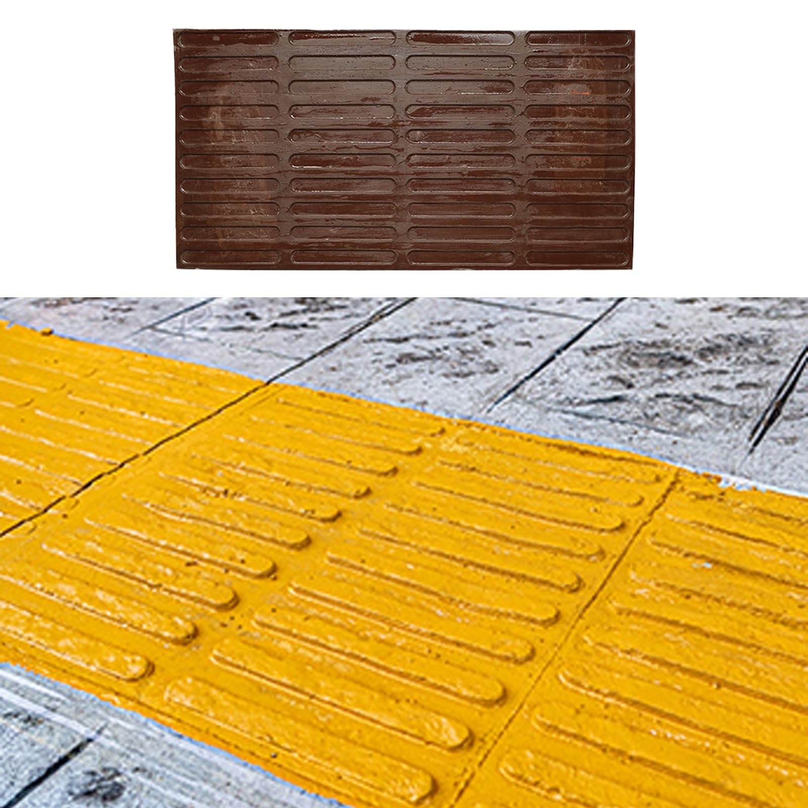 JYBNBBE Tactile Paving Concrete Stamps Mats, Concrete Texturing Cement Stamps Mold, PU Blind Pathway Imprint Mat, Concrete Stamping Tools for Sidewalk (95x50cm(37.4x19.7)