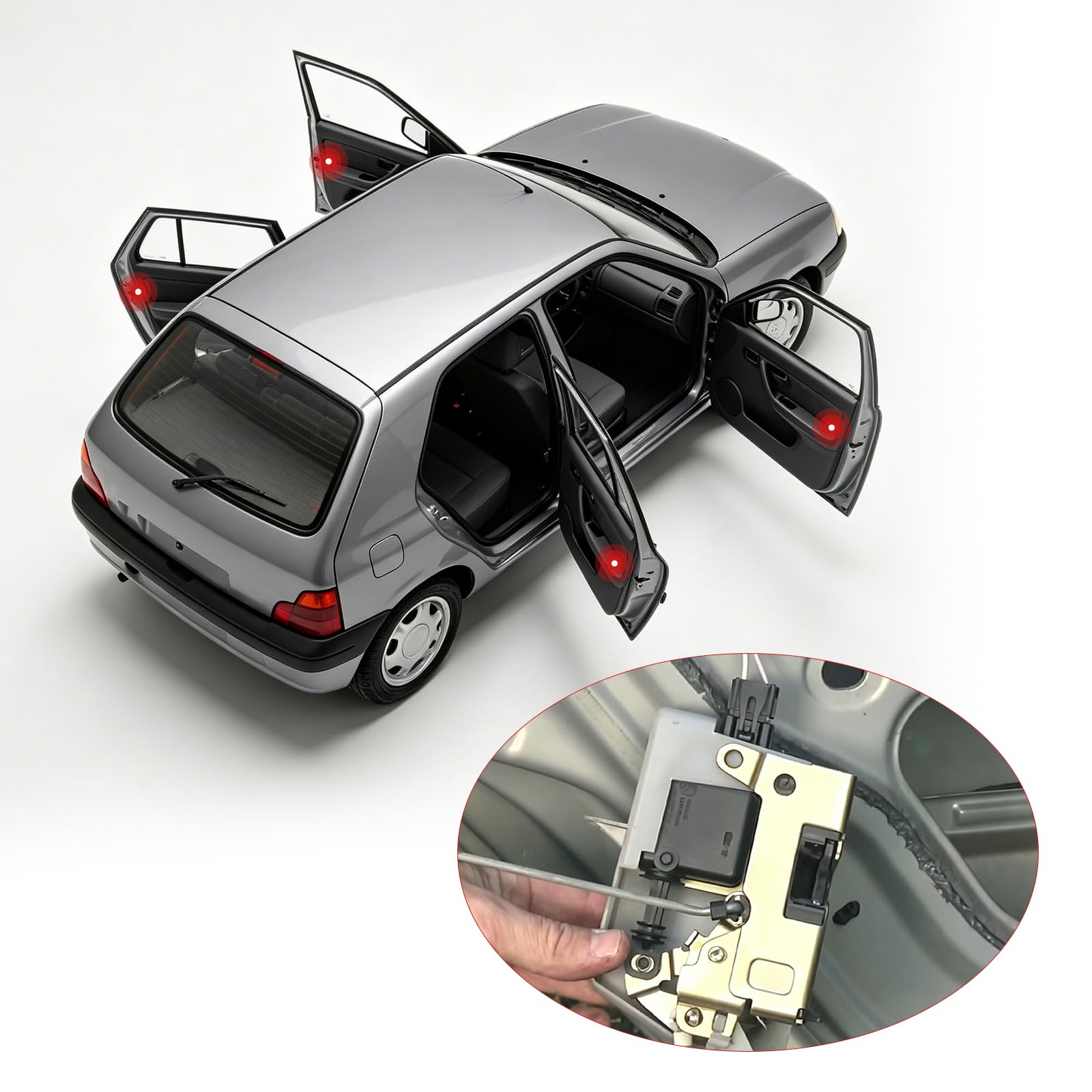 4x Zentralverriegelungsaktuator für Clio Megane Kangoo Türschlossmotor 7701039565 7702127213 7702127962 7701029259 zentralverriegelung betätiger Vorder Hinter Links Rechtstür und Kofferraum