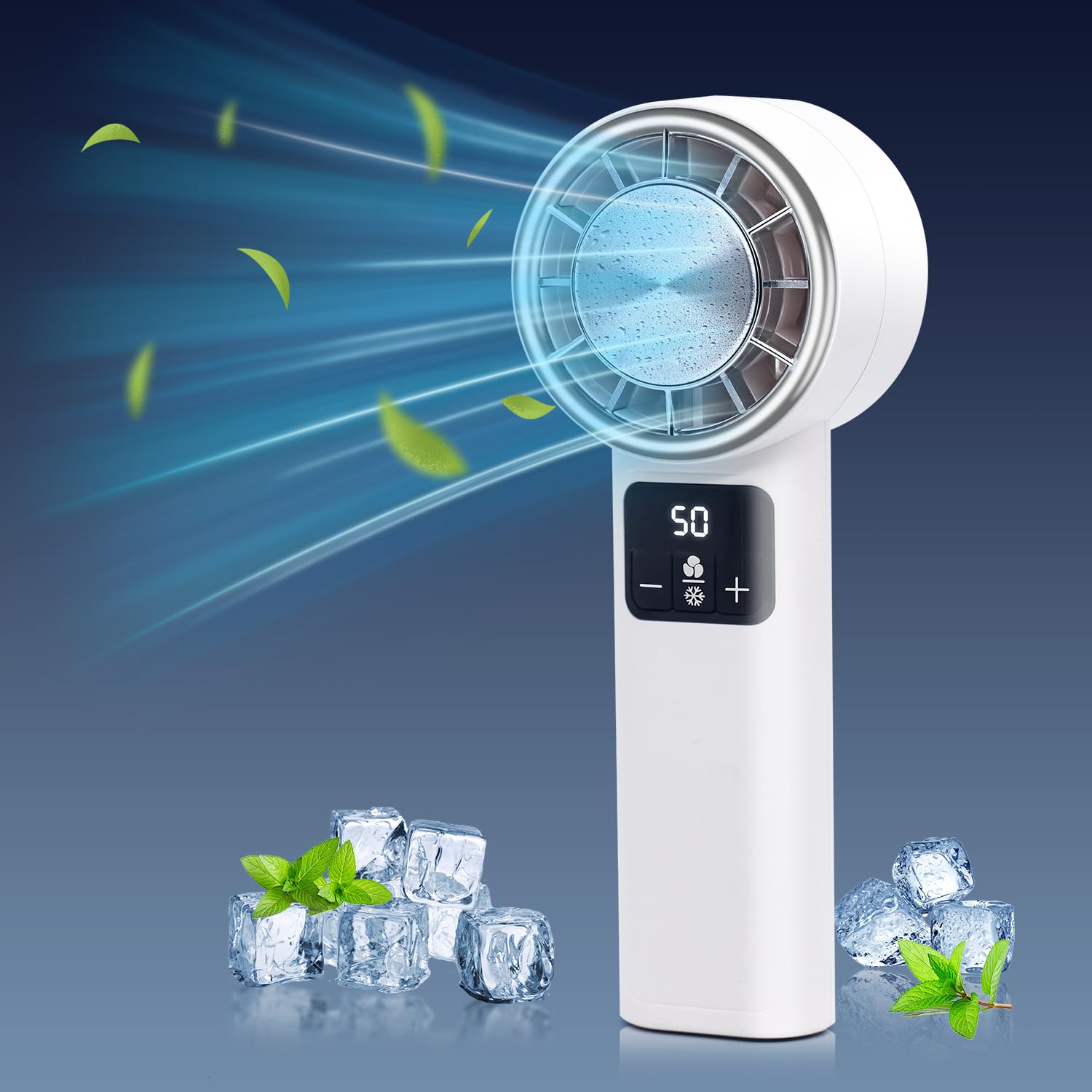 Amazon.com: Handheld Fan with Ice Cooling, 2 IN 1 Portable Personal ...