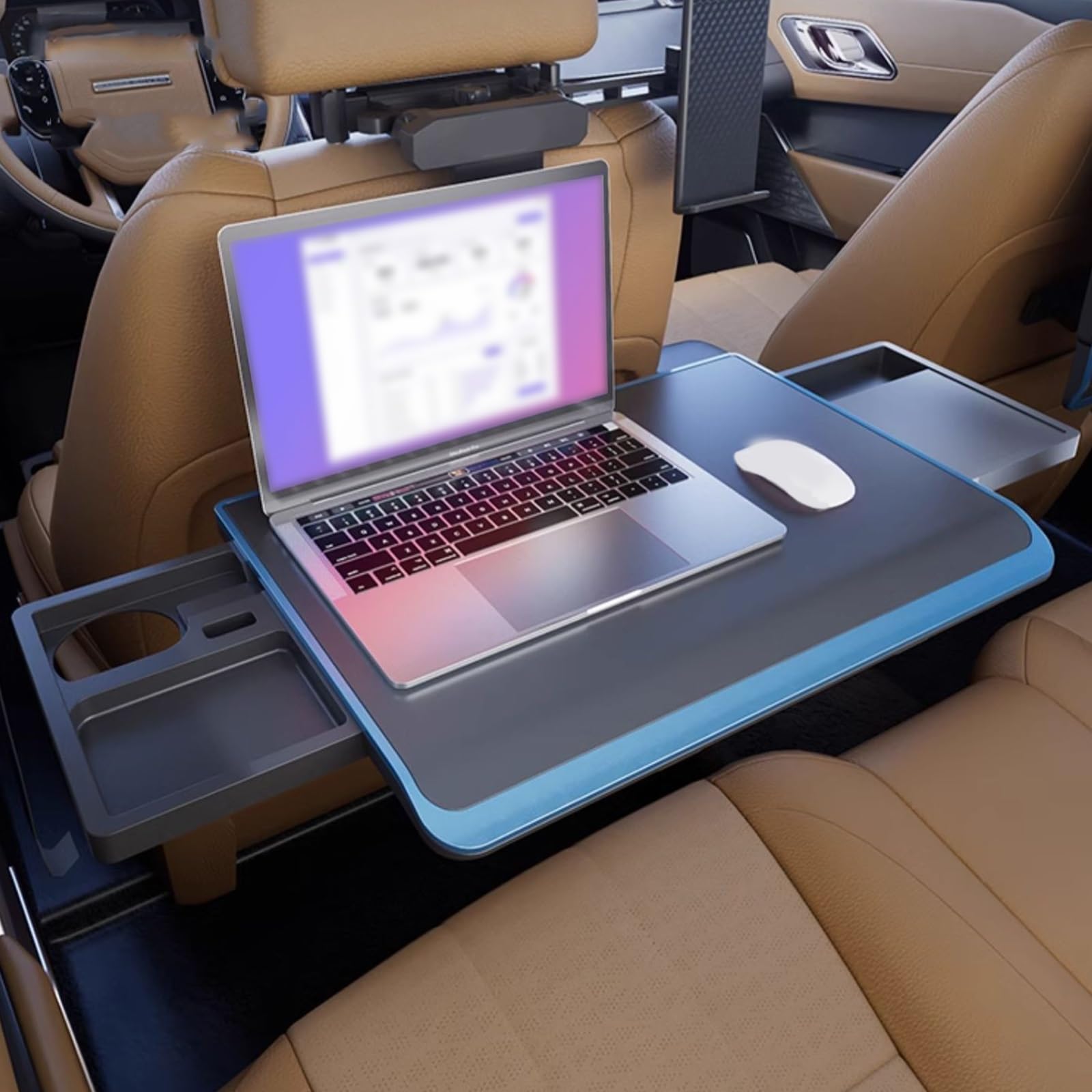 Klapptisch Auto Rücksitz, Tragbarer, Faltbarer Tabletttisch für das Auto, Zum Essen Und Arbeiten auf Roadtrips der Fondpassagiere, Multifunktionales