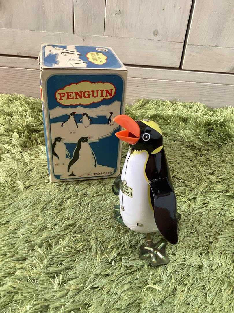 Amazon.co.jp: レトロ ブリキ ペンギン ゼンマイ式 ROCK AND ROLL