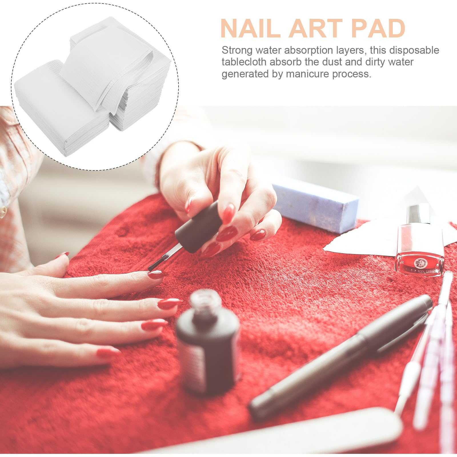 Tovagliette Manicure Monouso 125 Pezzi, Polpa Bianca per Tavolo | Nail Art e Saloni, Impermeabili e Assorbenti, Proteggono da Penetrazione Liquidi