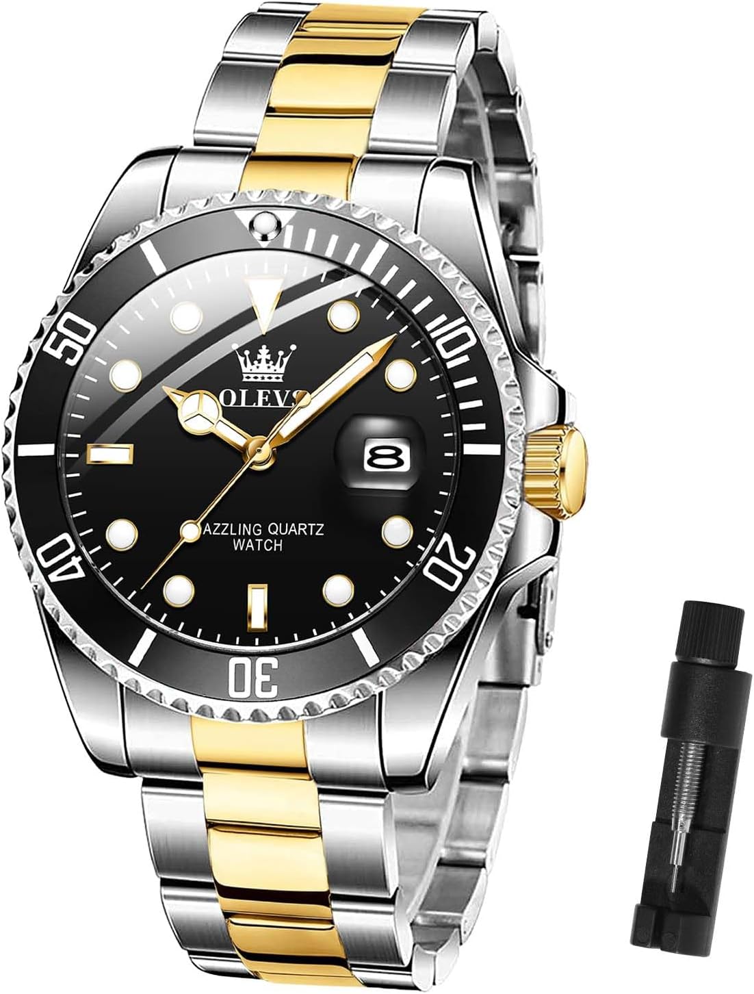 Mens Watches Stainless Steel Waterproof Dress Watches with Date