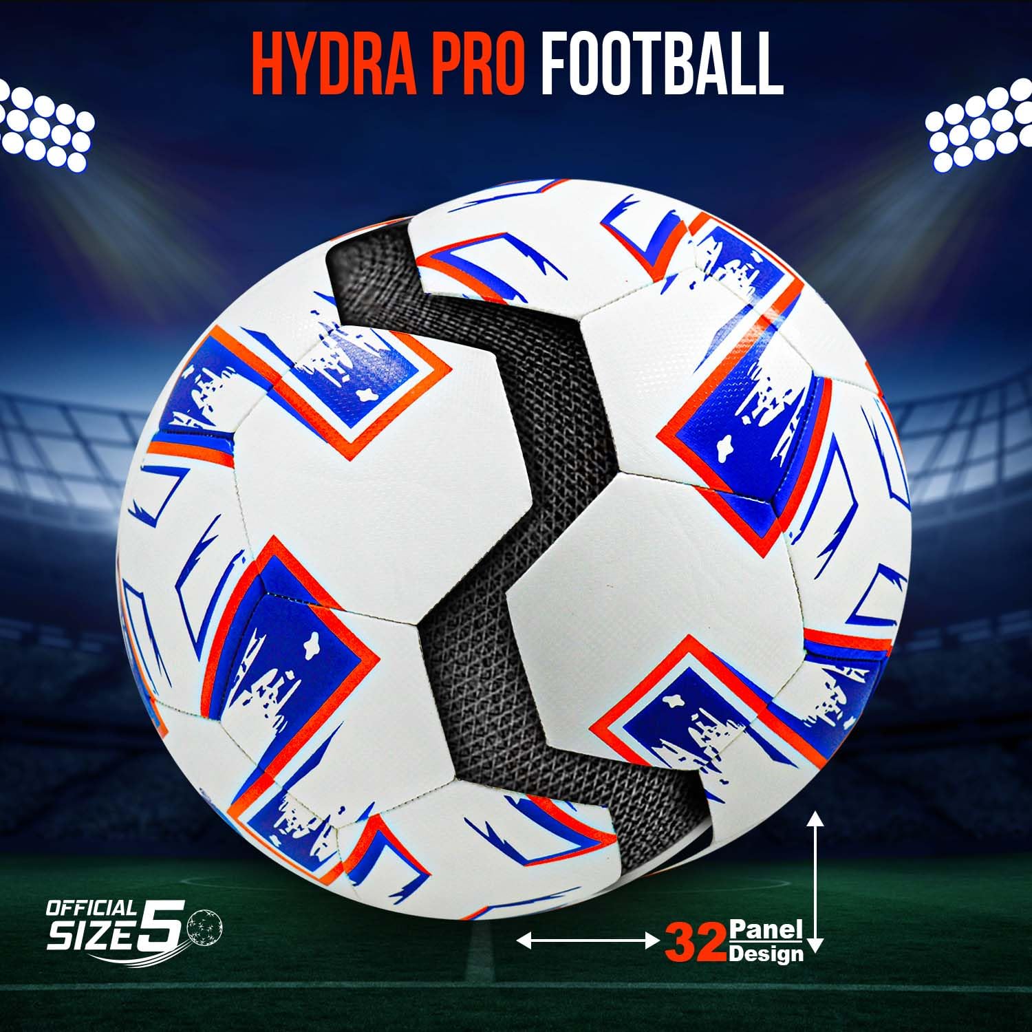 Synco Hybrid Football Hydra Pro | 32 Panel TPU Club Match Ball | High Resilience Foam Backing | Ideal for Soft & Turf Grounds | Soccer Ball Size 5 1
