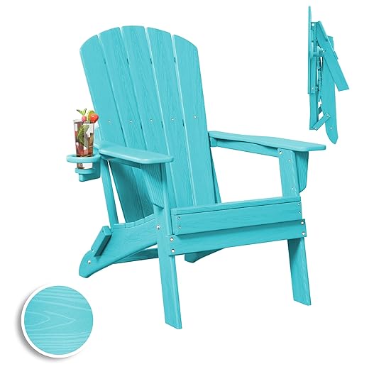 Folding Adirondack Chair with Cup Holder
