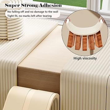 3D Anti Collision Wall Padding, Self-Adhesive Padded Wall Panels, Peel and Stick Headboard Padded Panels, Decorative Wall Cushion, for Bedroom/Living Room White 15x200cm/5.9x78.7in