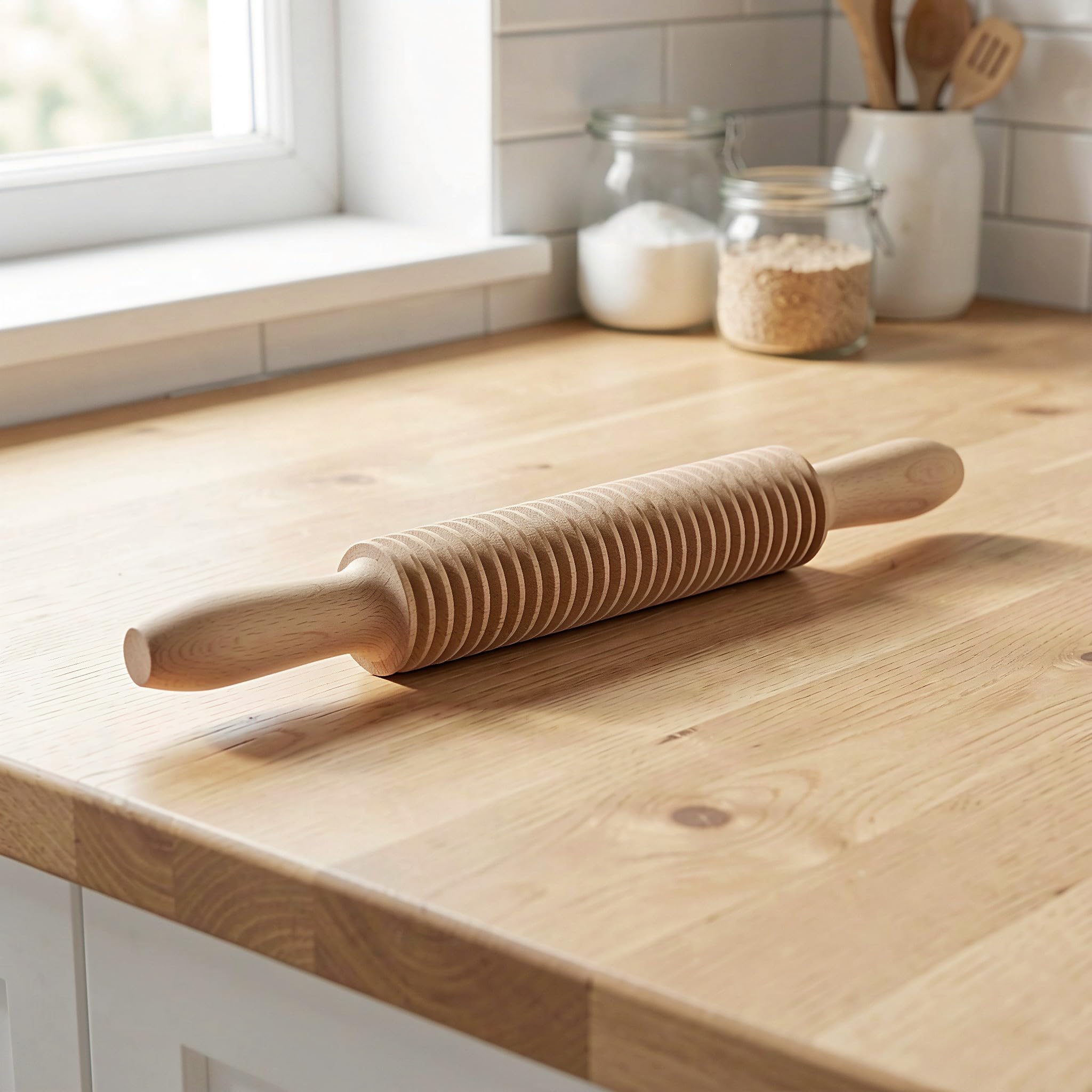 2 rodillos de madera para cortar pasta, rodillo de madera de 4 mm para cortar fideos, cortador de espaguetis, herramienta manual para amasar, ideal para panadería y restaurante.