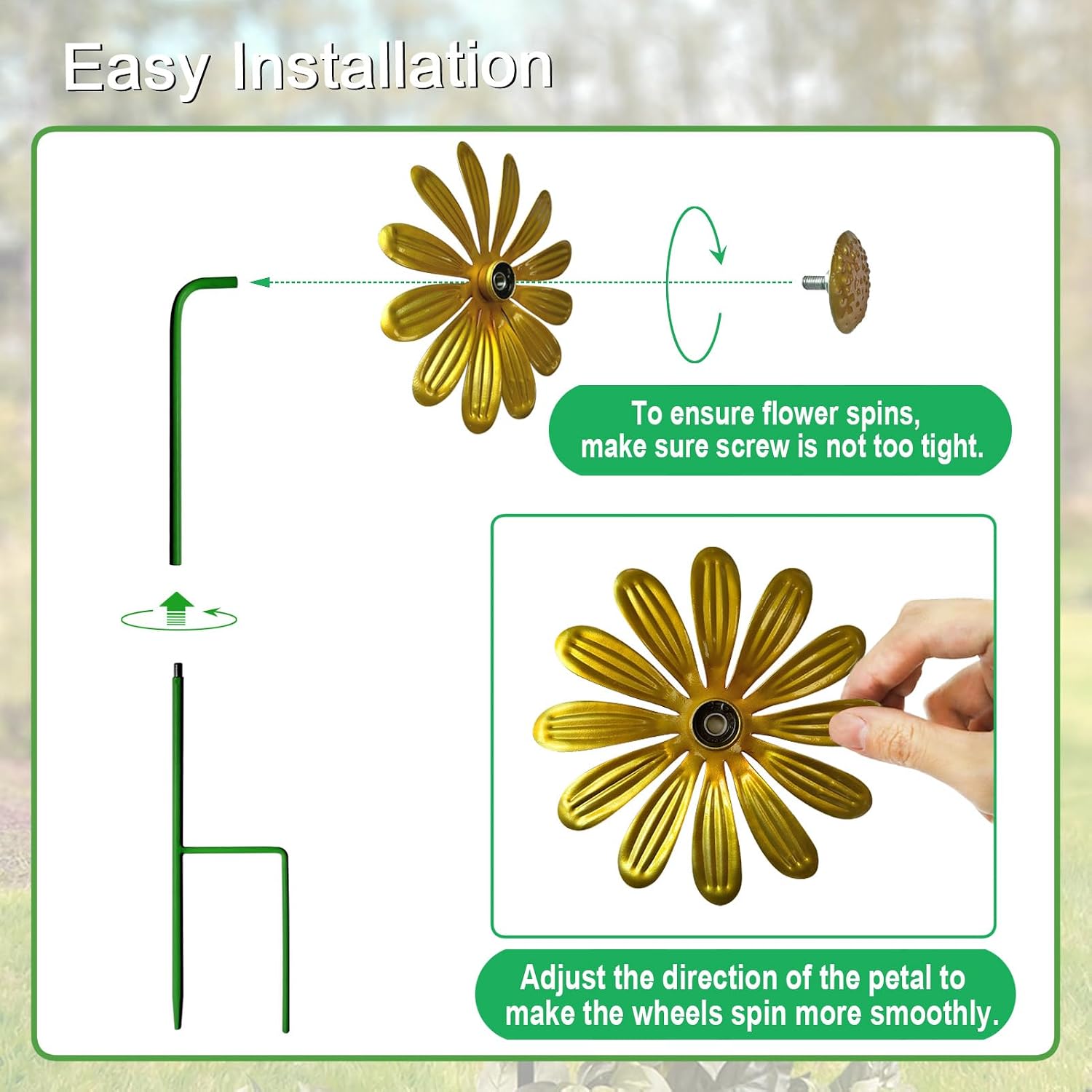 Wind Spinners Garden Decor,5 Pack Colorful Daisy Garden Stakes for Outdoor Decorations,Metal Wind Spinner Yard Stake for Patio,Lawn