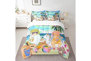 Manfei Kids Gnome Comforter Set: Bedtime Bliss in a Tropical Paradise