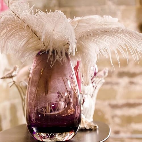 Miniatura 4 de 10 plumas de avestruz blancas para manualidades de 12-14 pulgadas (9.8-11.8 in) plumas naturales a granel para decoración del hogar, bricolaje,