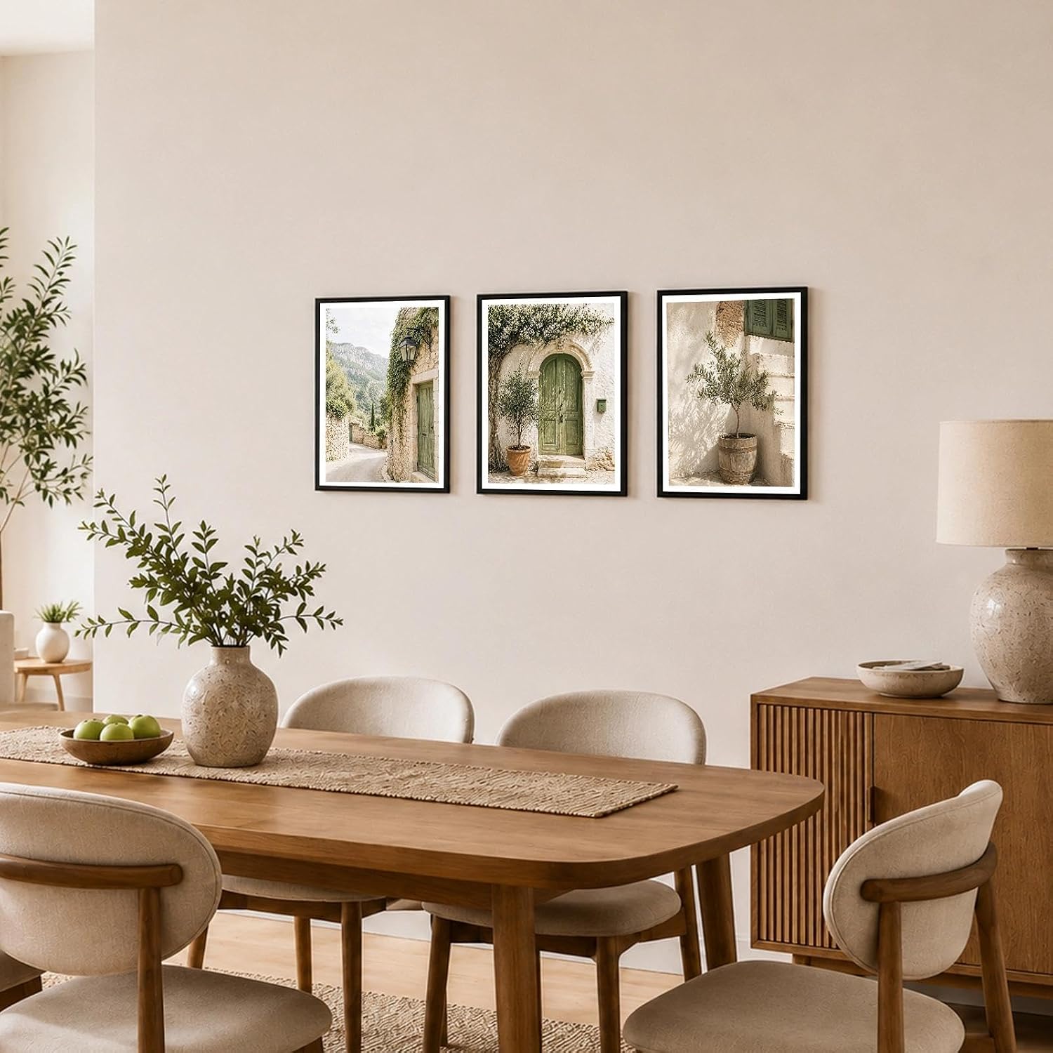 Framed Mediterranean Art Set of 3, Olive Tree Prints, Pictures Wall Decor image 2