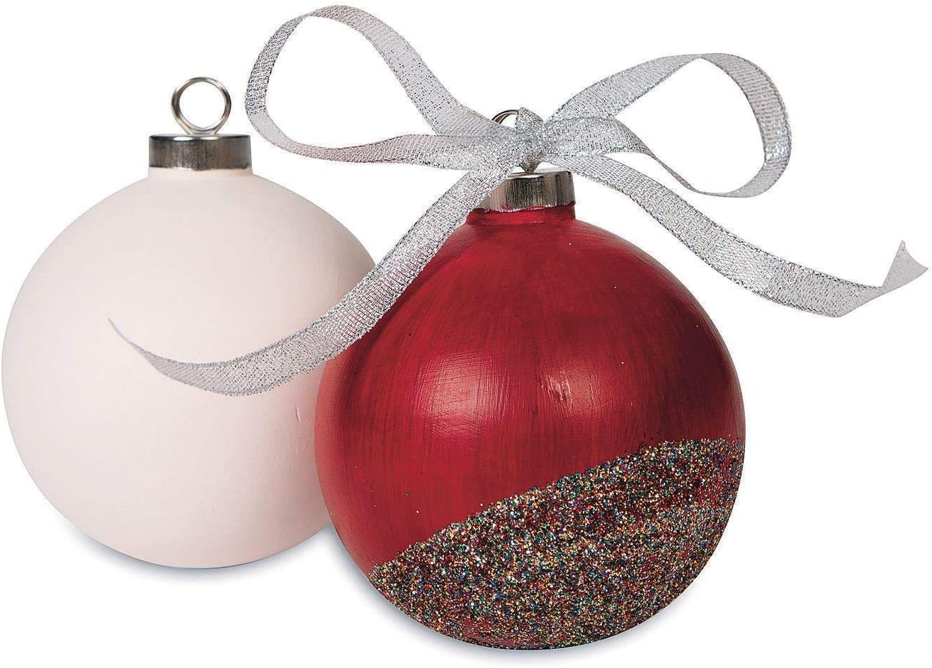 ColorMe Ceramic Bisque Ball Ornament (Pack of 12) Arts