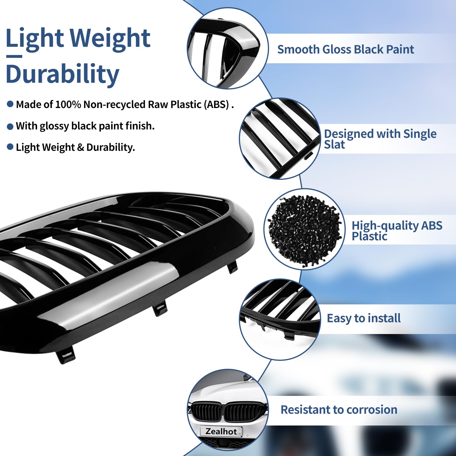 Amazon | Zealhot フロントキドニーグリル，適切BMW G30 G31 G38 5