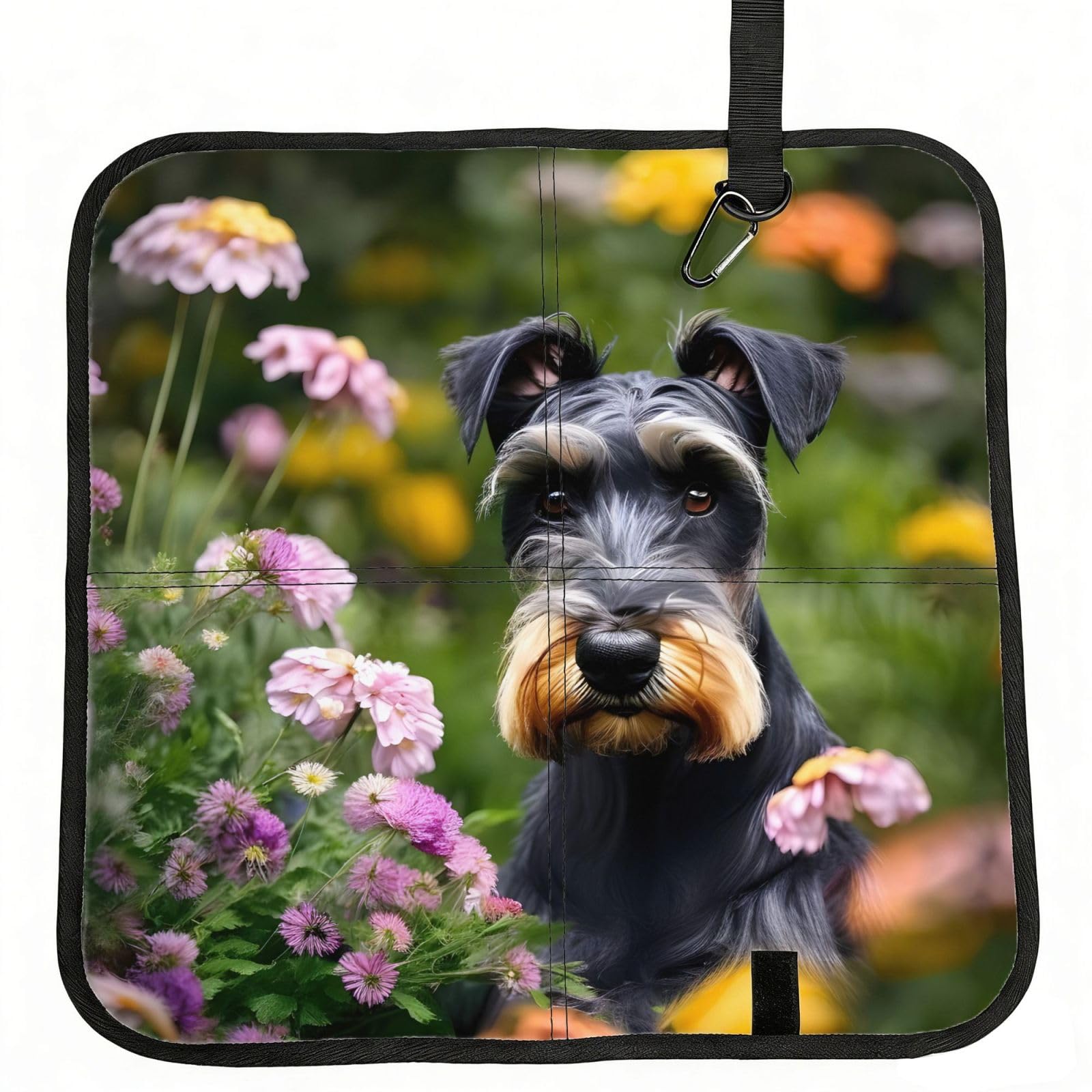 NImongt Schnauzer Print Portable Chair Pad Foldable Seat Cushion Outdoor Seating Office Picnic Camping