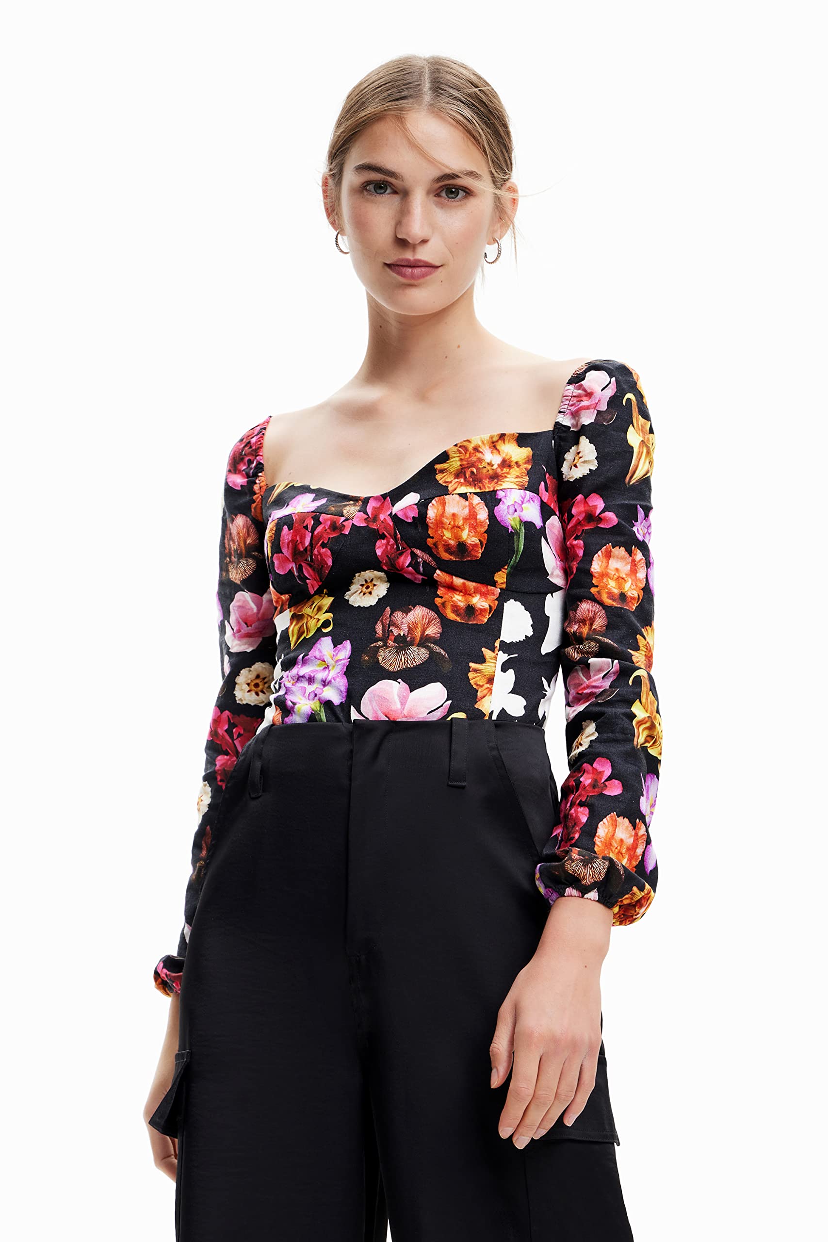 Desigual Women's Body_VENEZE-Lacroix 2000 Bodysuit, Black, L