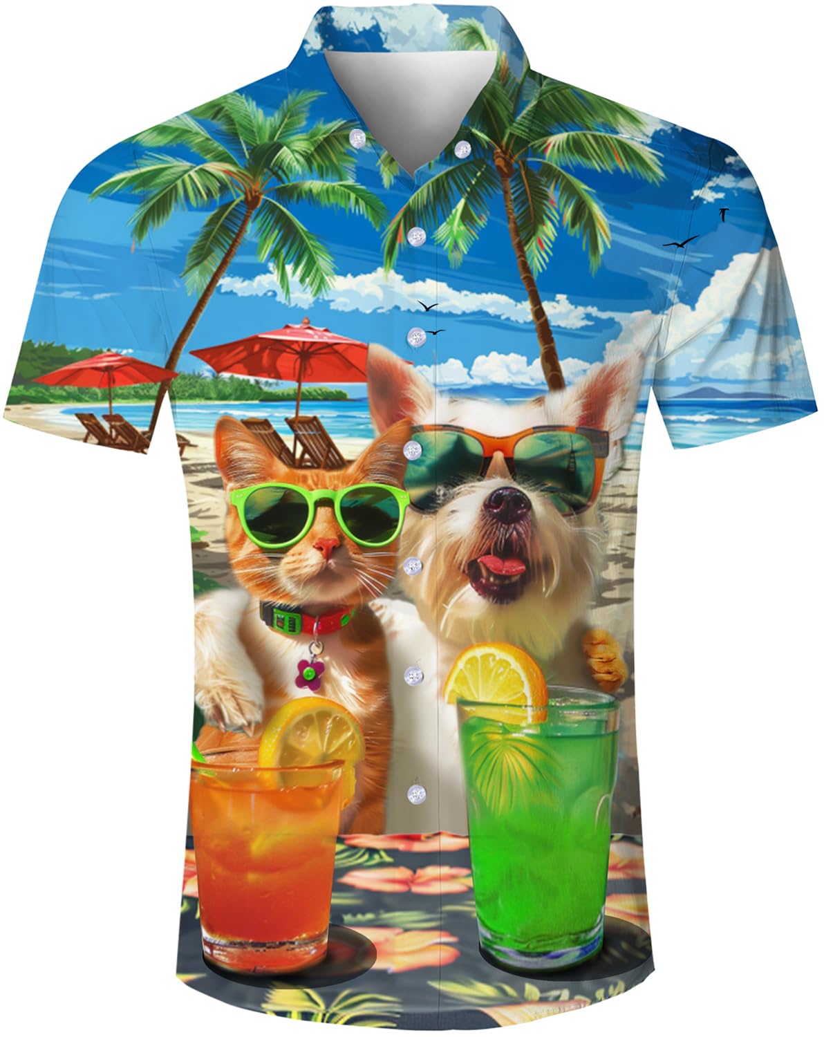 TUONROAD Hawaiihemd Herren 3D Funky Shirt Hemd Herren Kurzarm Button Down Freizeithemden Hawaii Hemd Männer M-XXL