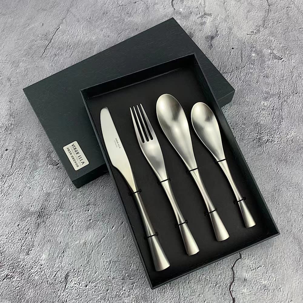 Besteck Set, Besteckset 12 Personen.Luxus-Besteck-Sets, Spiegelpoliertes Besteckset，Spülmaschinenfest, Elegantes Tafelbesteck für Home/Wichtige Abendessen (12 Satz mit 48 Stück) TZG148