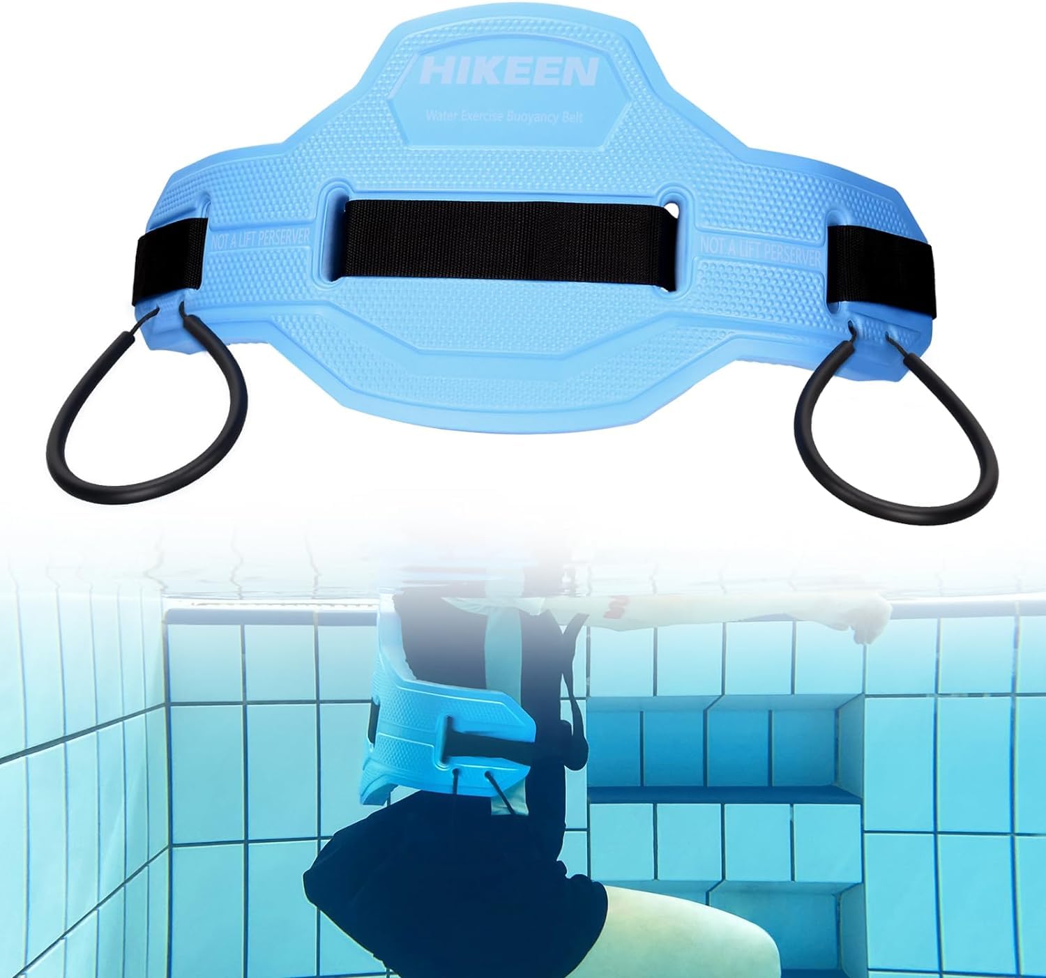 Boosteady Swim Belts for Water Aerobics,Swimming Waist Belt for Adults EVA Foam & Nylon Materials-Blue