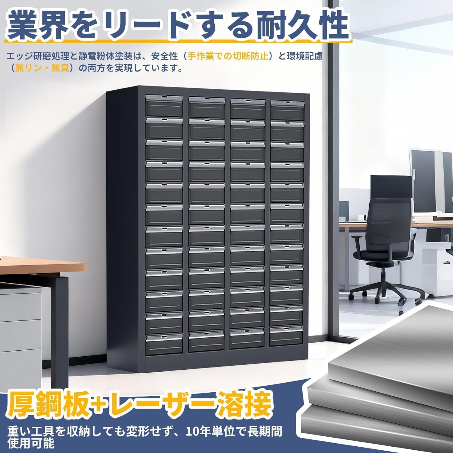 Amazon.co.jp: NODIBRO パーツキャビネット 引出し48個 スチール製