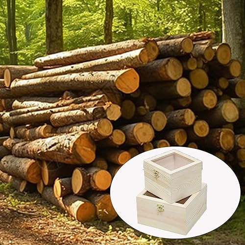 Miniatura 3 de Keaber Caja de madera grande de diseño retro para recuerdo, caja de almacenamiento de madera