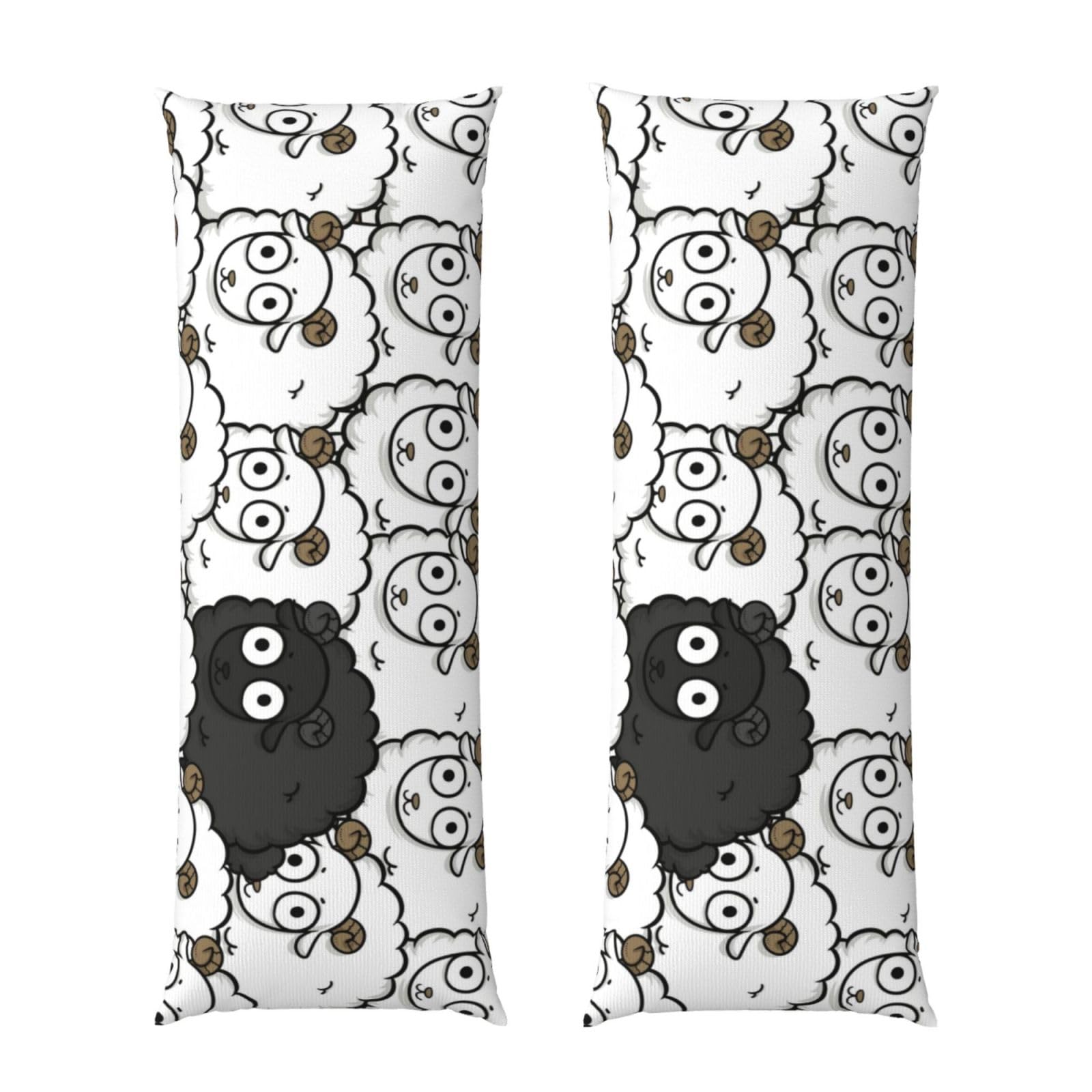 Taie d'oreiller motif mouton 50x152 cm pour lit adulte et decoration chambre