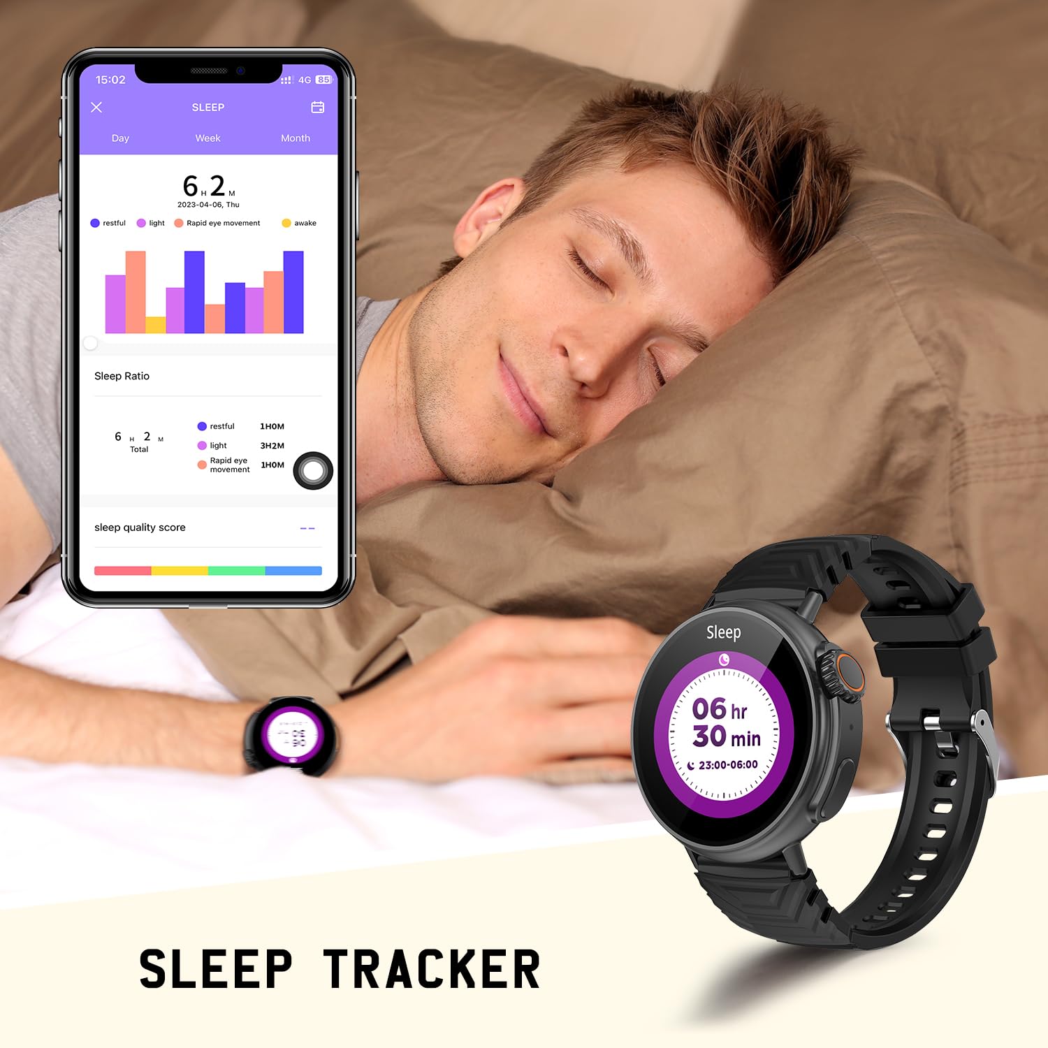 Smartwatch Ultra Uomo Donna con Effettua/Risponde Chiamate , 1.52" rotondo 360*360 Orologio Fitness Tracker IP67 con 123 Modalità Sport, Notifiche WhatsApp, Smart Watch Compatibile con iOS Android