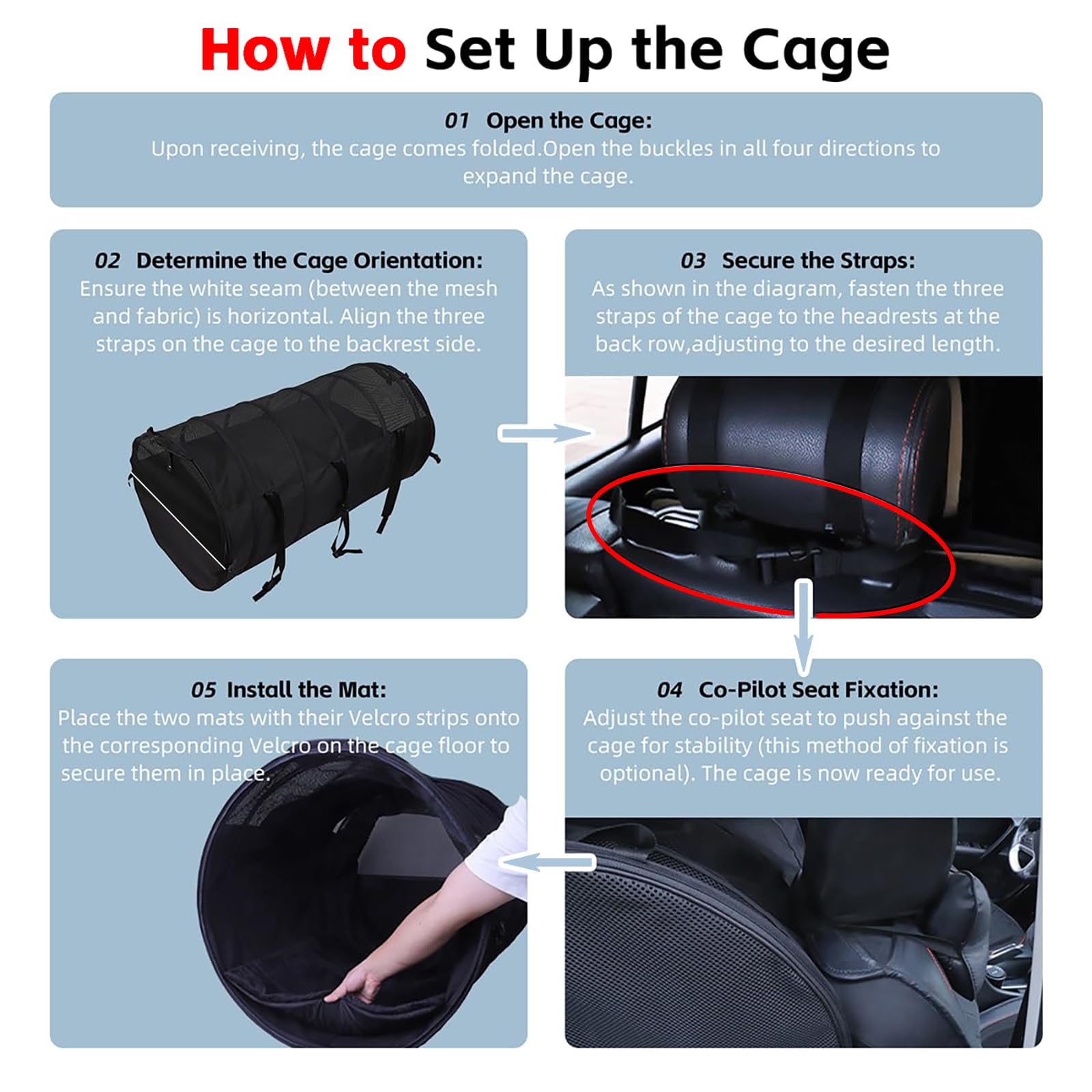 Cuccia Cane Auto per Smart Forfour Fortwo, Traspirante Seggiolino Auto Cane, Trasportino Cane Auto con Cuscino Resistente e Facile da Installare