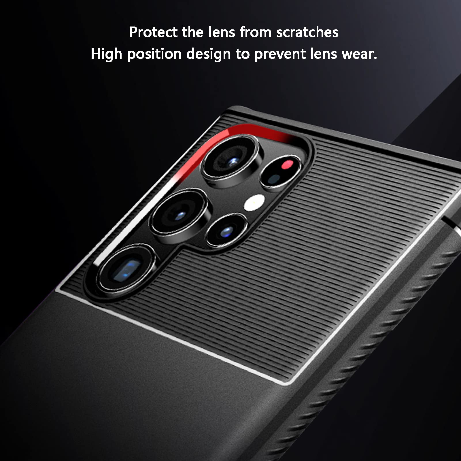 Funda para Samsung Galaxy S22/S22plus/S22 Ultra, Anti-Choques Silicona Funda con Soporte para Bolígrafo S Y Protección Cámara Antideslizante Resistente Al Carbono Estuche,S22 Ultra 6.8"