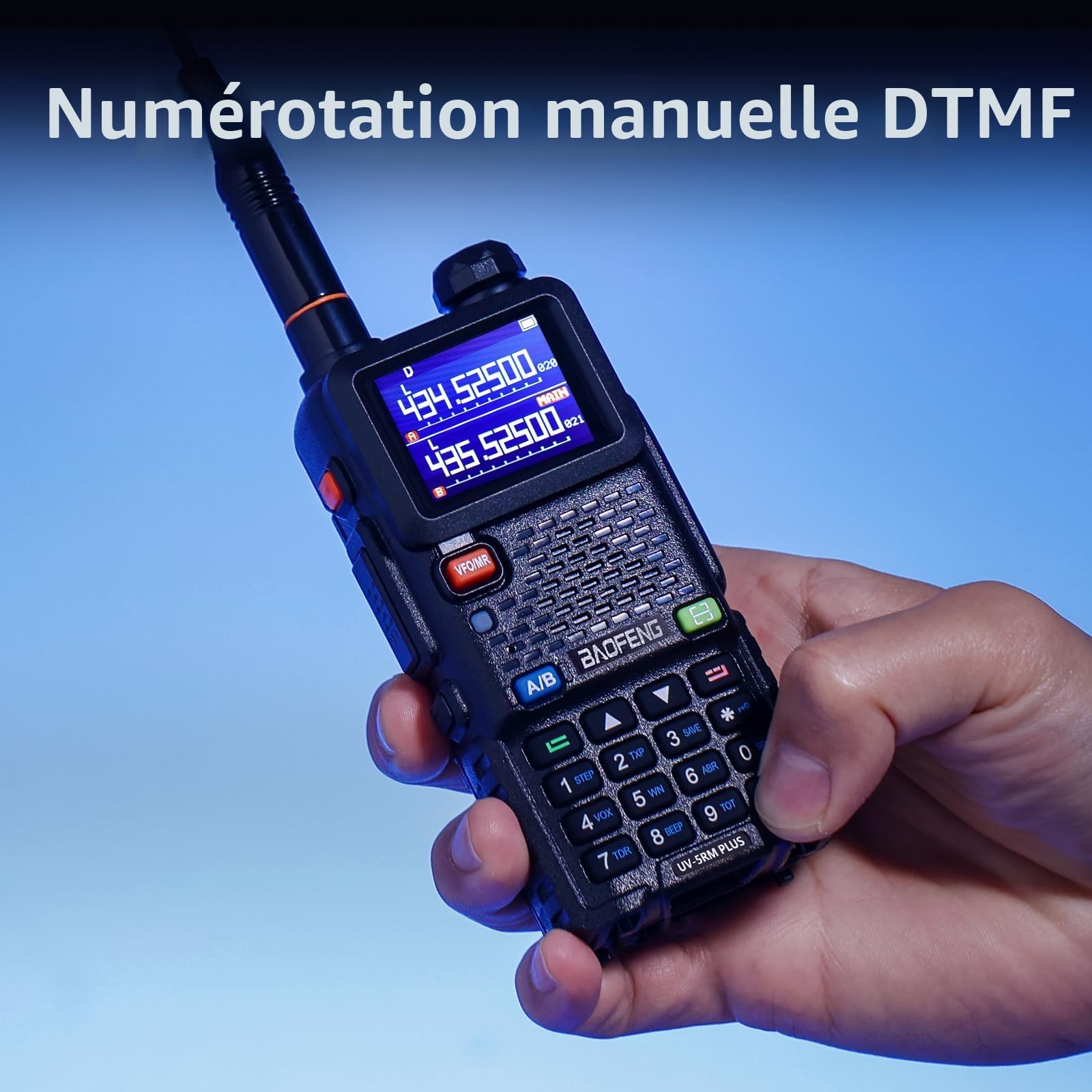 BAOFENG UV-5RM Plus 10W Radio Amateur Double Bande Longue Portée avec Batterie 2500 mAh USB-C Lot de 2