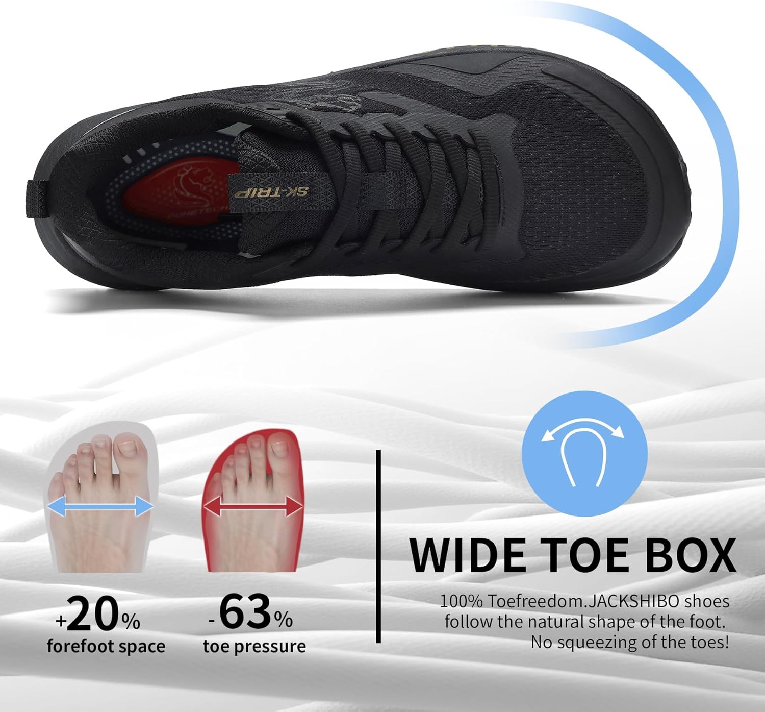 SK·TRIP Men's Zero Drop Running Shoes - Wide for Men Tennis, Trail, Walking, Workout, Fitness Shoes Included