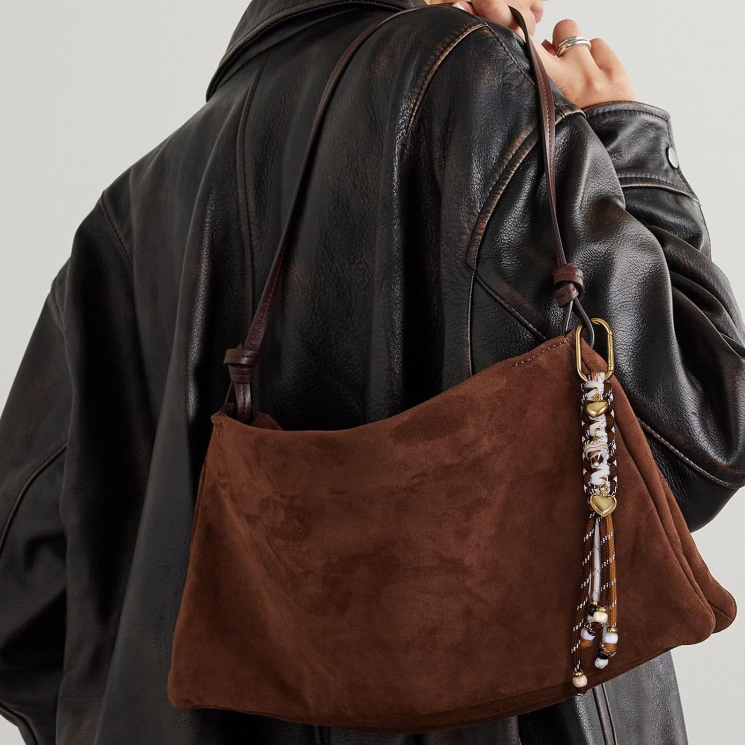 KissYan Bag Charms for Women, Colorful Rope Keychain Charm With Puffy Heart Ocean Pendant, Dainty Handbag Charms for Tote Bag - Image 3