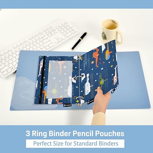 Miniatura 10 de Estuche para carpetas de archivos, palmeras y calaveras, resistente para carpetas de 3 anillas, ventana transparente, oficina, escritorio, soporte