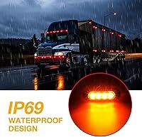 Vista 6 de Preboun 60 piezas de luces indicadoras laterales LED de 4 LED, 12-24V, lámparas LED de marca lateral delantera trasera, luces LED anaranjadas